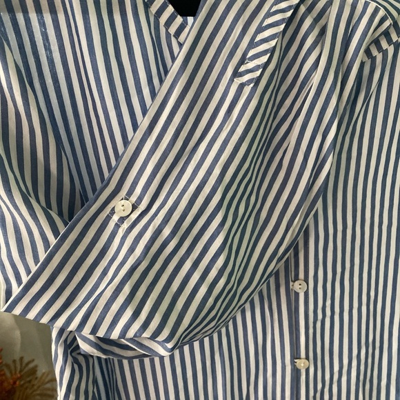 J. Jill Women's Tunic Top White & Blue Stripe Button Up Shirt Blouse SZ XL (B-6) - Picture 7 of 11